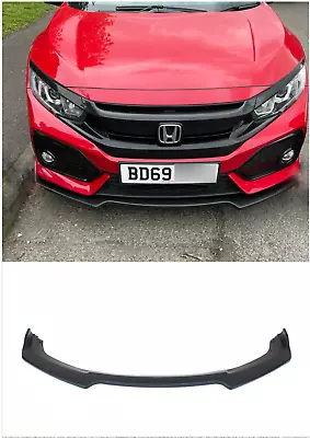 For Honda Civic 2015> FRONT LOWER ABS GLOSS BLACK SPLITTER BUMPER LIP SPOILER • £62